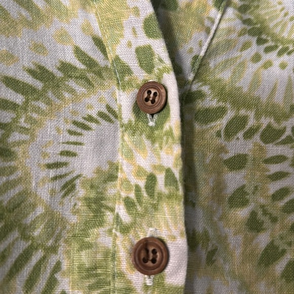 JM Collection Womens 16W Linen Button Up blouse Top Lagenlook coastal grandma - Picture 4 of 9